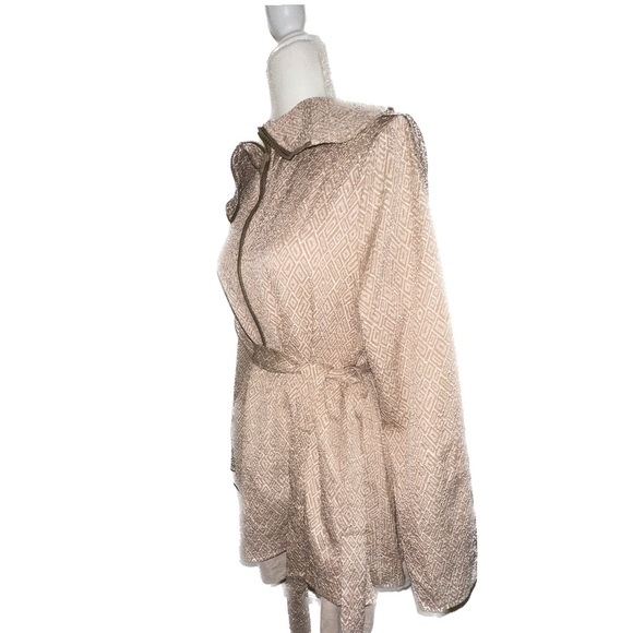 NEW - SHEIN - XL(12) | Geo Pattern Foldover Collar Layer Hem Belted Coat - Picture 7 of 11